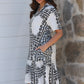 Zara Cotton Short Dress Black & White Print