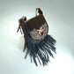 Bohemian  Leather
Crossbody Bag - Handmade & Hand-Painted