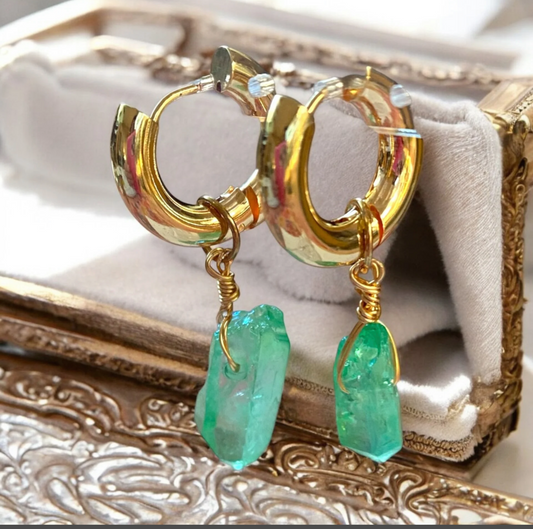 Aventurine Stone Earrings
18k Gold Plated