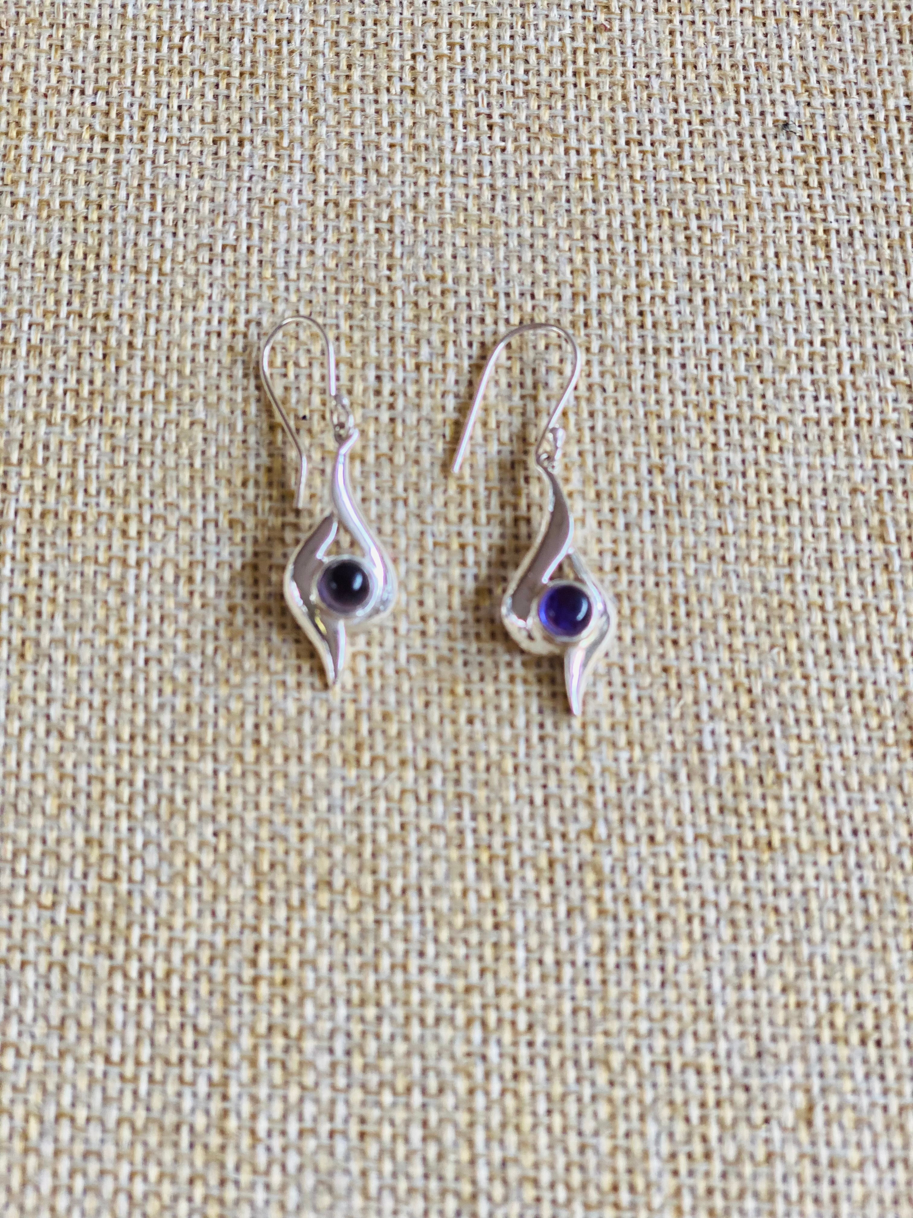 Amethyst Droplet Earrings Sterling Silver – Rama Boho Fashion