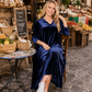 Made In Italy Navy Velvet Maxi Dress