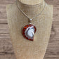 Nautilus Shell Pendant Red With Inlay Sterling Silver