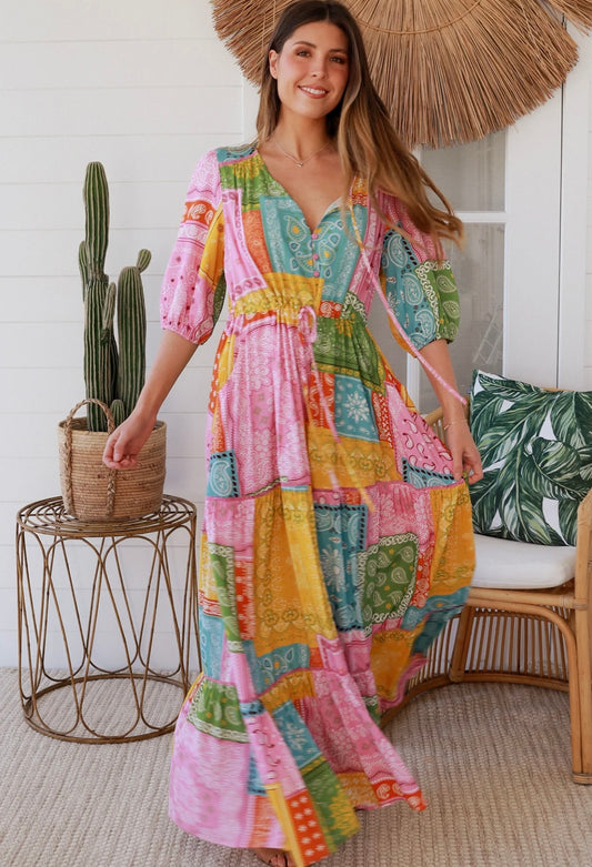 Maxi Dress Valentine Print