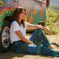 Love Joy Boho Festival Cotton long pants multi blue & Green