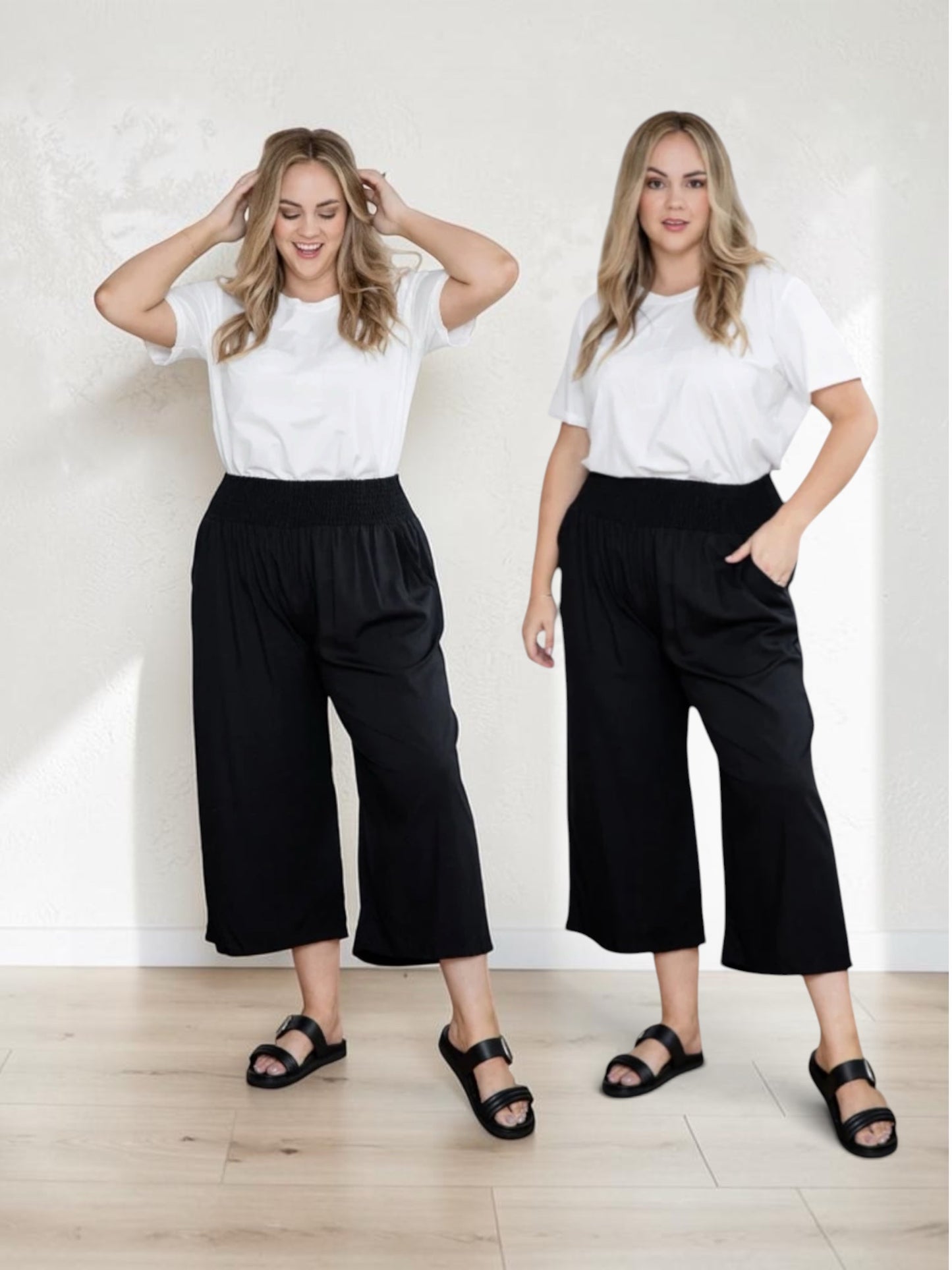 Illuka Pants Black 3/4 Length