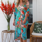 Tropics Glam Dress Multi Blue Floral