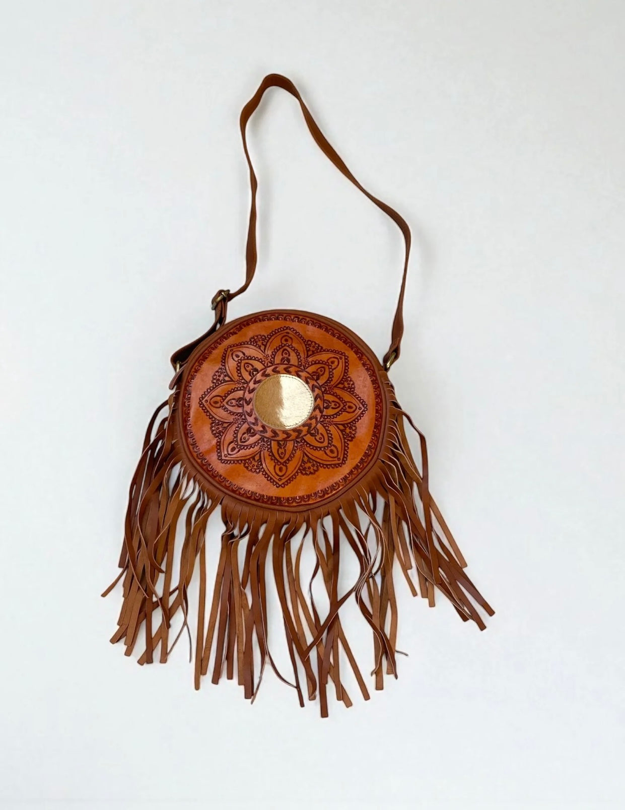 Western Round Leather Bag
Natural Brown