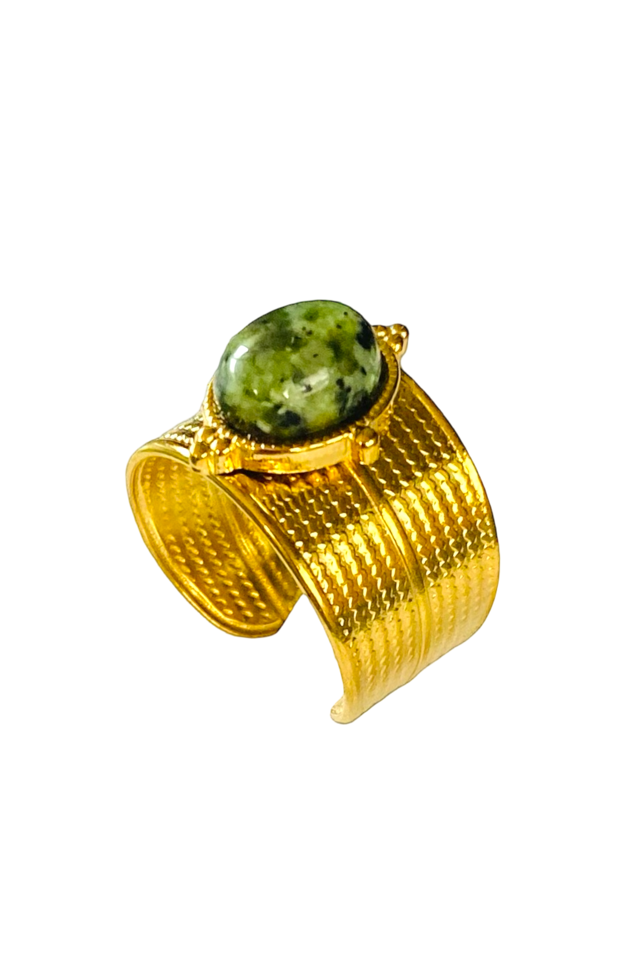 Serpentine Stone Gap Open Ring