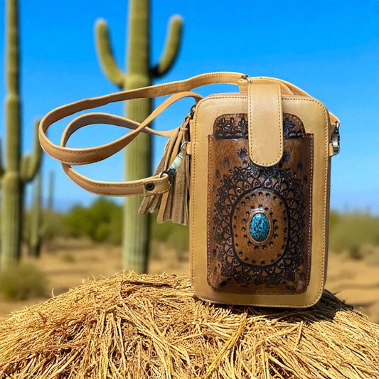 Mandala Flower Phone Wallet Bag
Genuine Leather