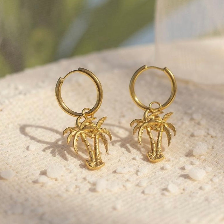 Island Palms Earrings 18k gold plated