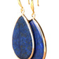 Lapis Stone Teardrop Earrings 18k Gold Plated