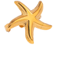 Starfish Ring Hammered Style 18k Gold Plated