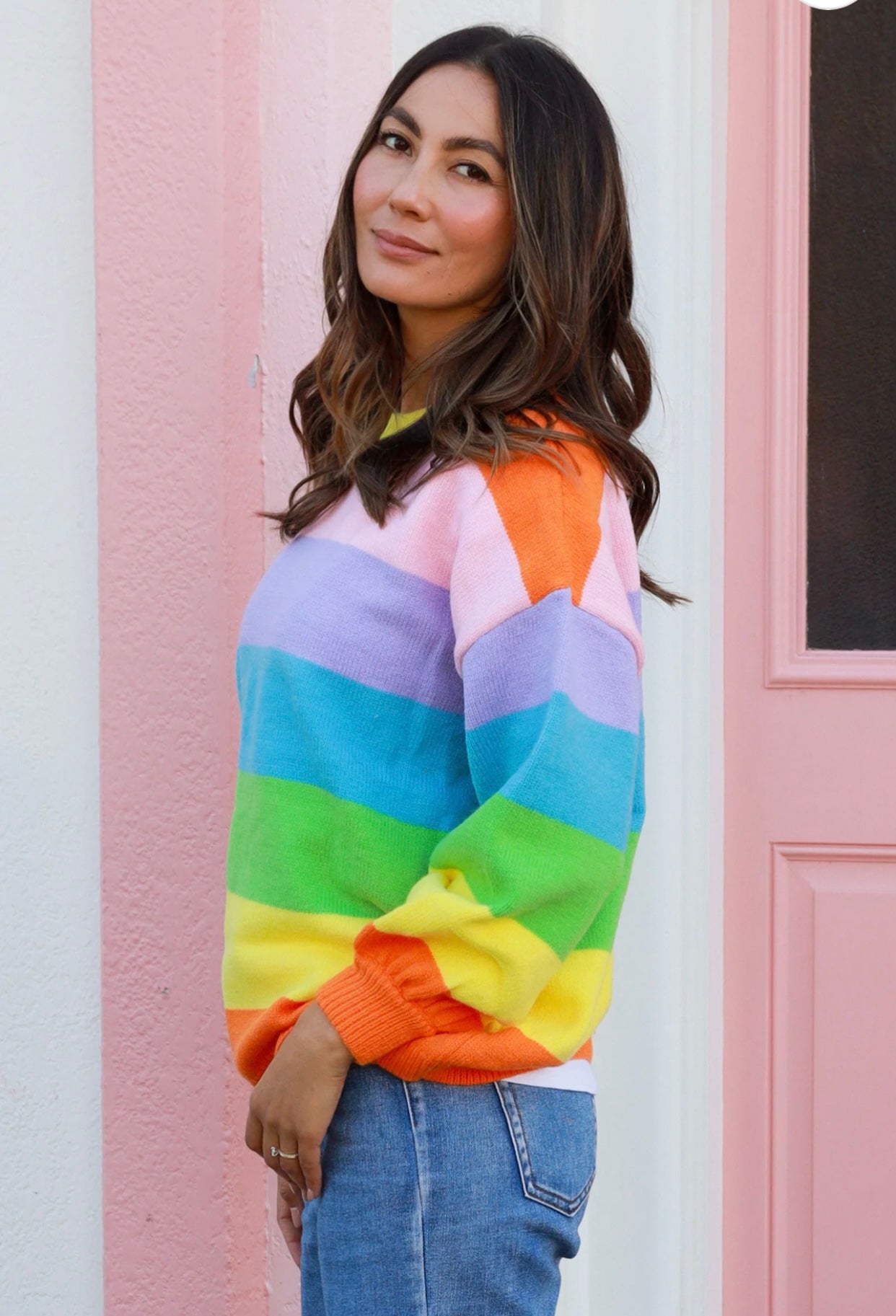 Rainbow Pullover Knit Jumper