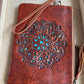 Mandala Leather Clutch with Strap