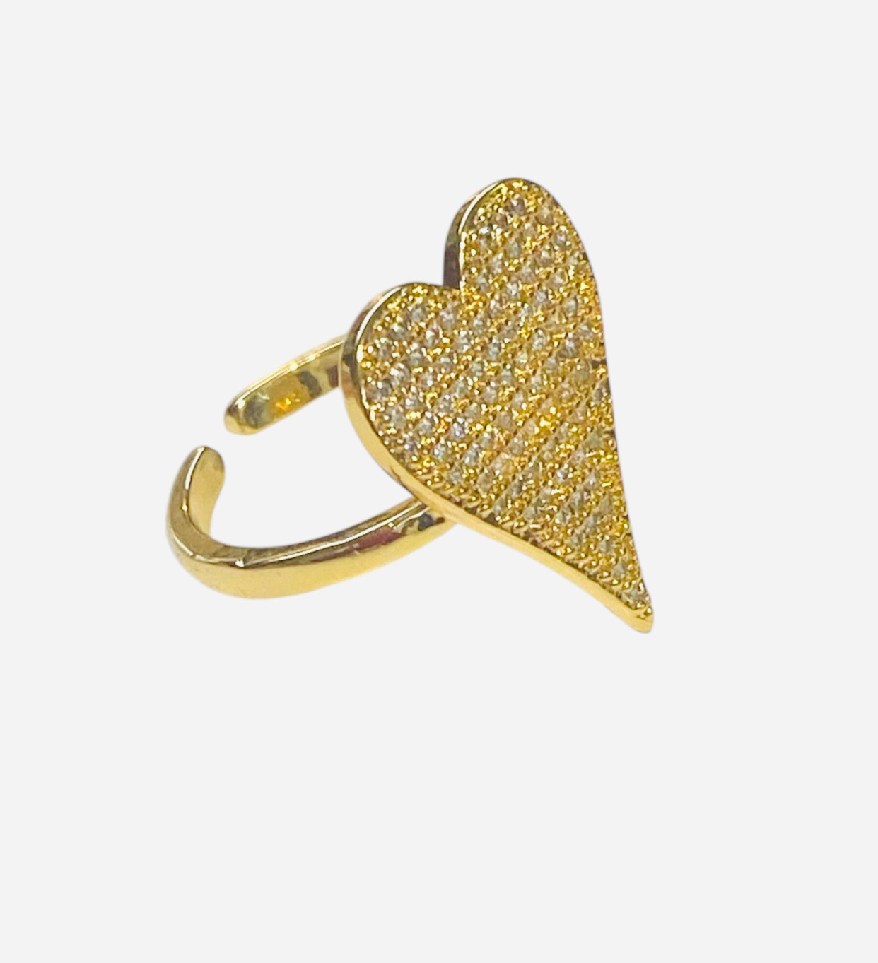 Heart Ring Cubic Zirconia 18kt Gold Plated