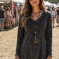 Stonewash Black Long Sleeve Tunic