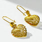 Heart Hook Earrings 24k Gold Plated