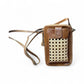 Rattan Mesh Rustic Phone Wallet Bag Leather