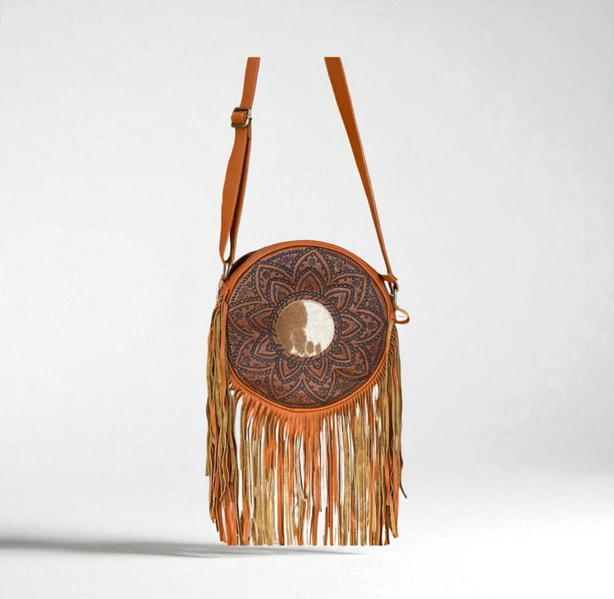 Western Round Leather Bag
Natural Brown