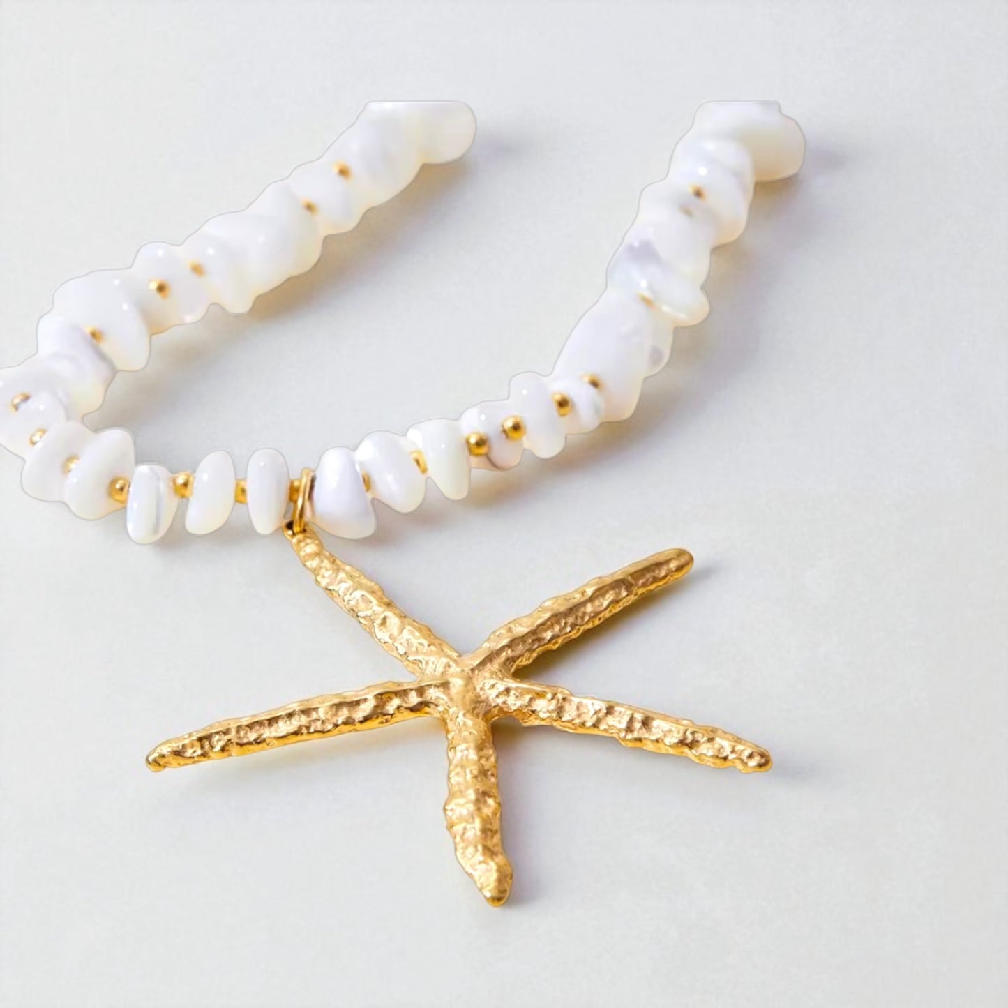 Star Howlite Natural Stone Necklace 18k Gold