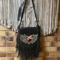 Paradiso Genuine Leather Fringe Black Bag