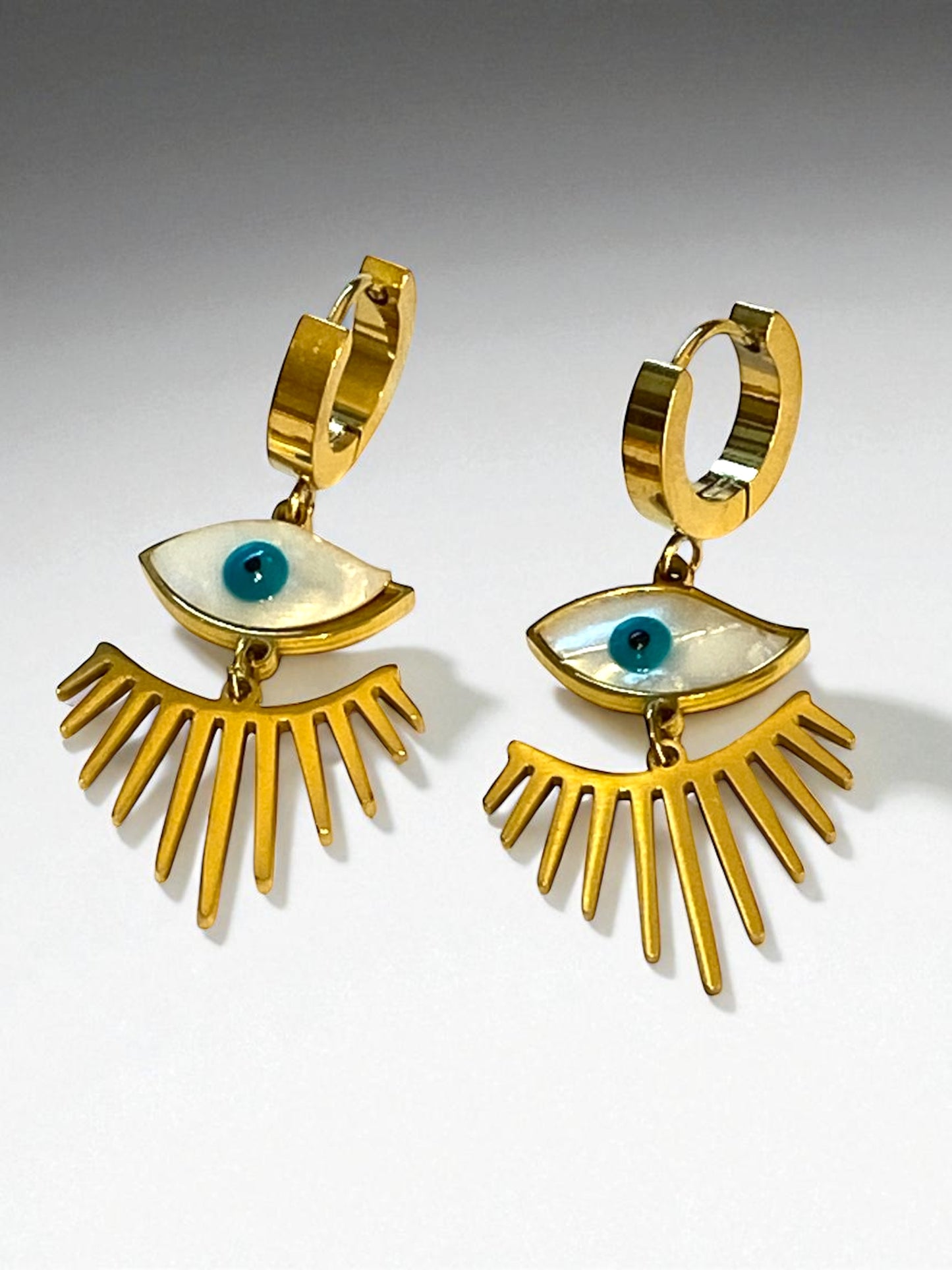 Evil Eye Earrings 18k Gold Plated