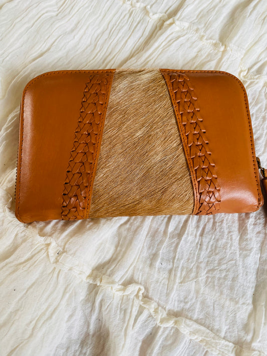 Hide-Leather Purse Brown