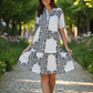 Zara Cotton Short Dress Black & White Print