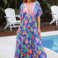 Vibrant Boho Floral Maxi Dress