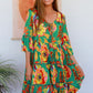Safari Mini Dress Green 1/2 Sleeves