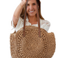 Round Weaved Straw Bag Travel, Beach, Shopping