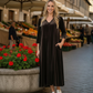Made In Italy Chocolate Velvet Maxi Dress