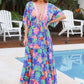 Vibrant Boho Floral Maxi Dress