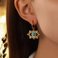 Evil Eye Turquoise Stone Earrings 18k Gold Plated