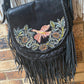 Paradiso Genuine Leather Fringe Black Bag