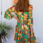 Safari Mini Dress Green 1/2 Sleeves