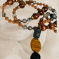 Beaded Rudraksha Necklace With Black Tassel