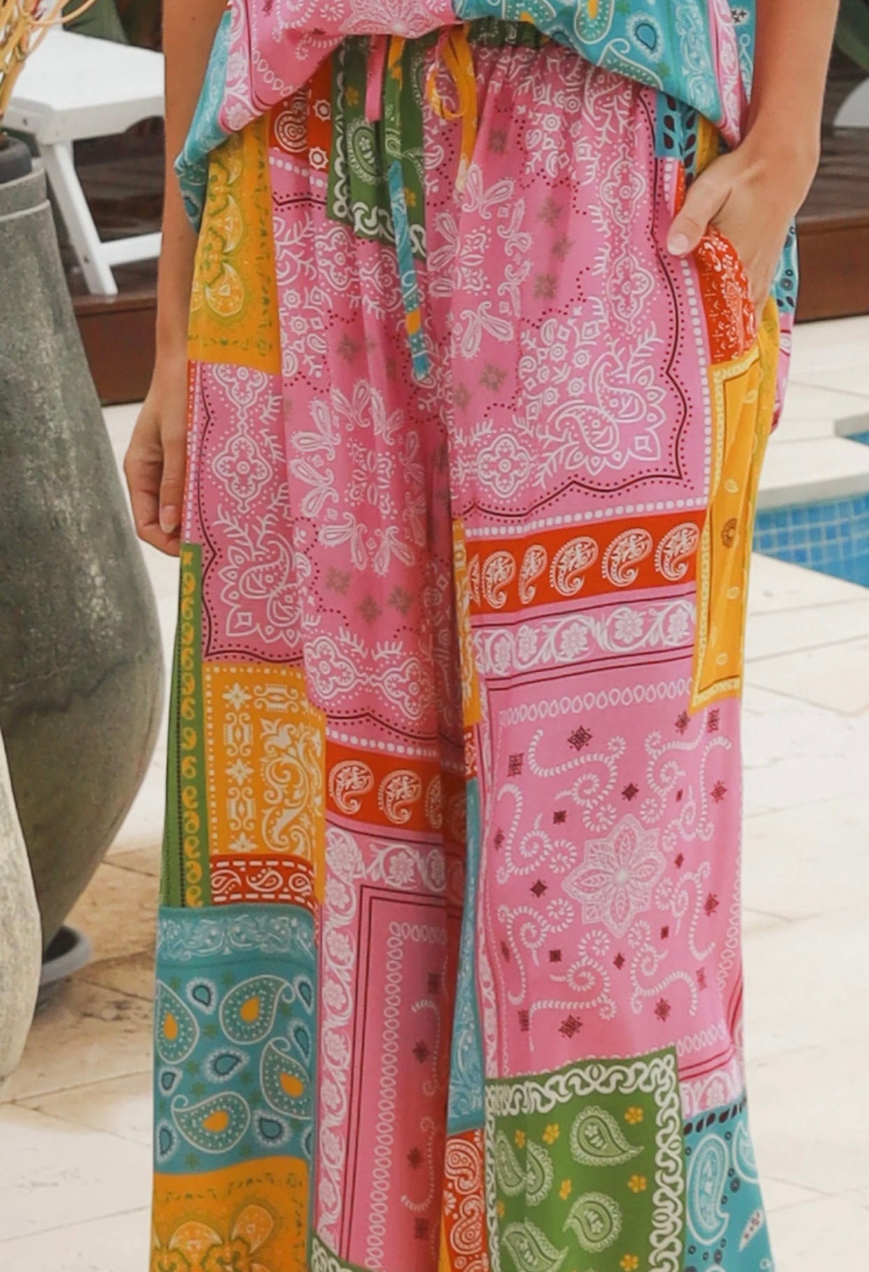 Patchwork Cottage Paisley Print Pants
