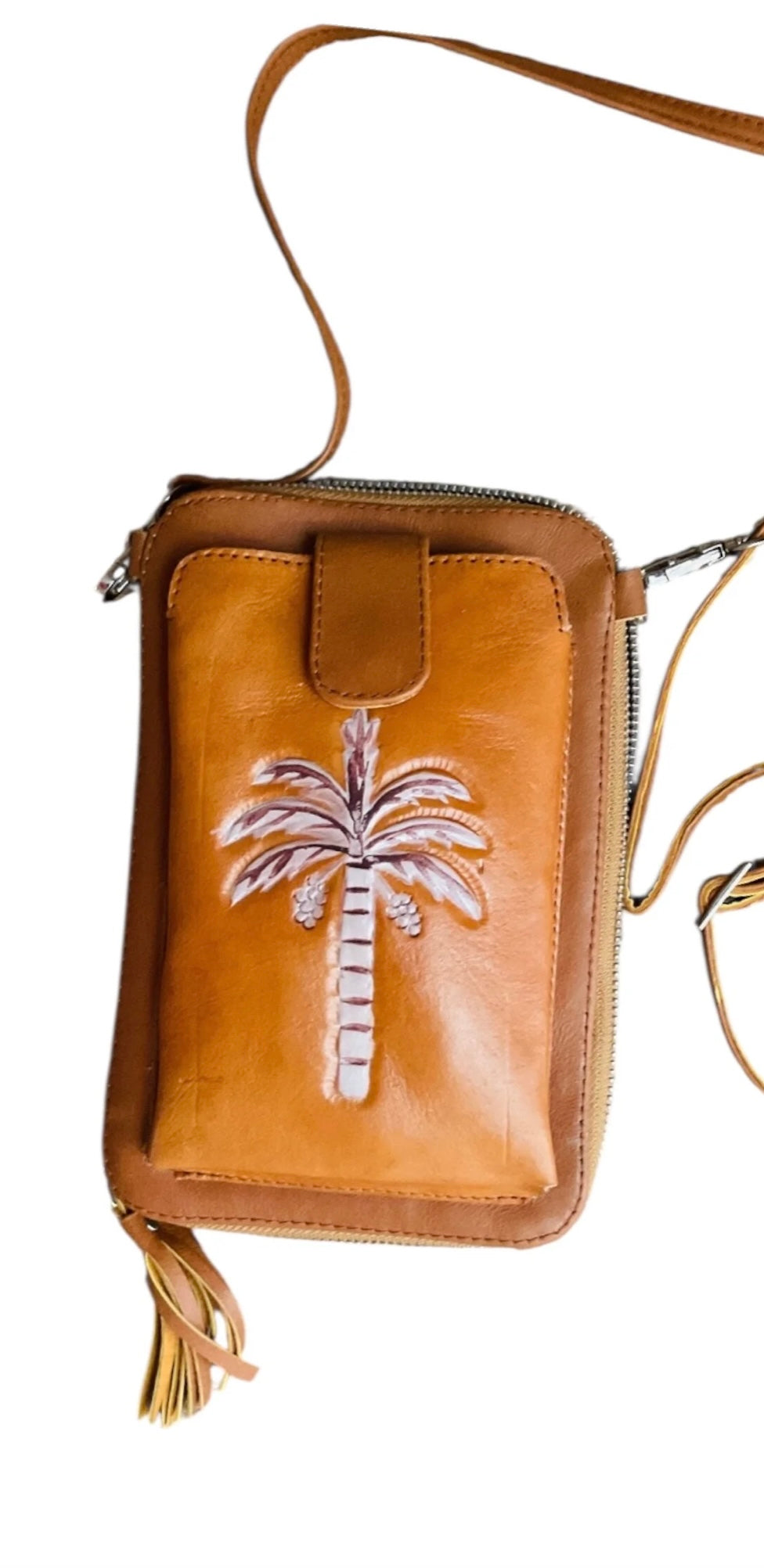 Coco Palm Tree Phone Wallet Bag Leather