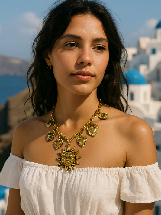 Sun Pendant Necklace 18k
Gold Plated