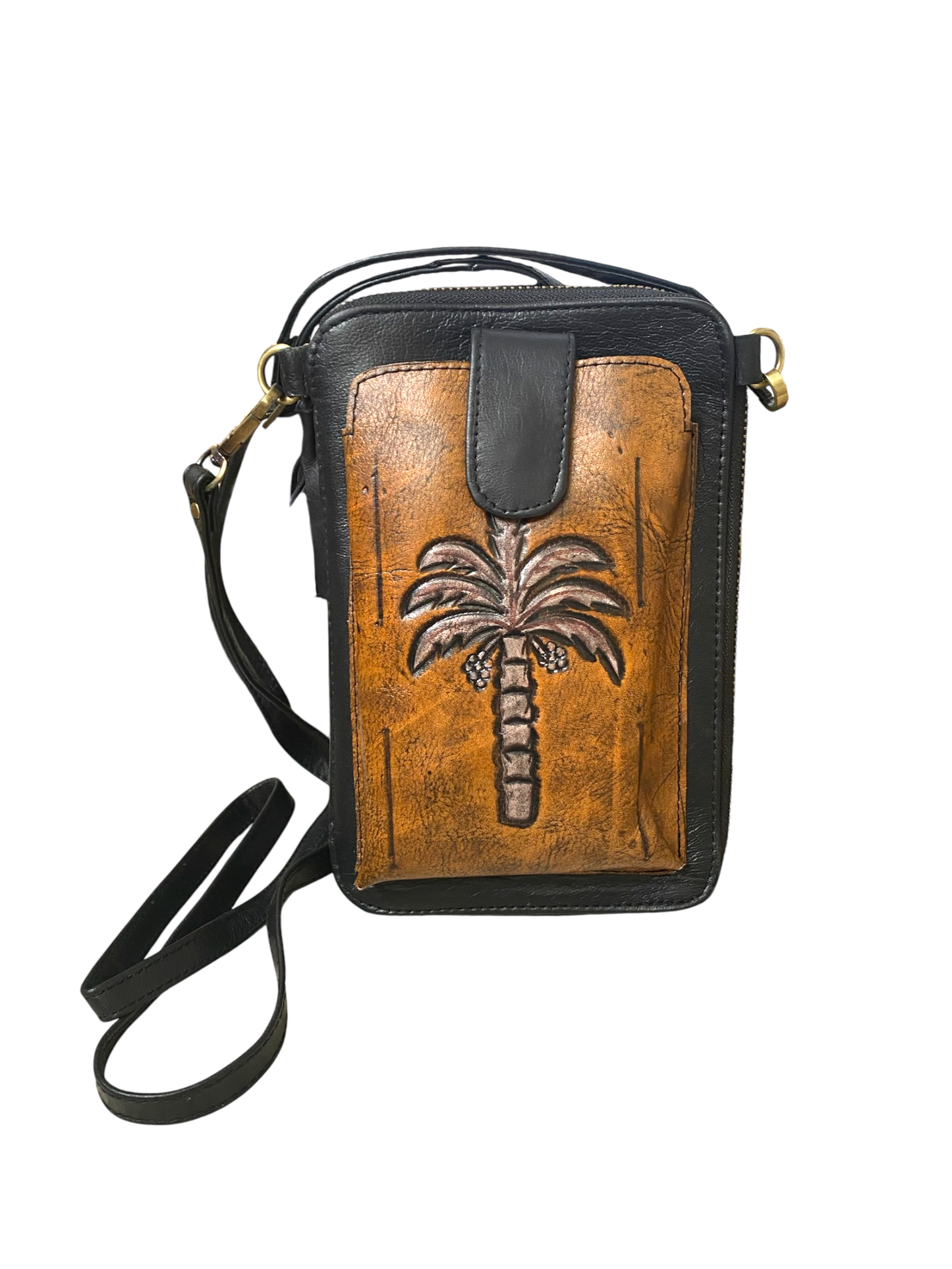 Coco Palm Tree Wallet Phone Bag Leather