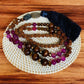 Beaded Rudraksha Necklace With Navy Tassel