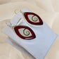 Fossil Inlay Earrings Sterling Silver Red