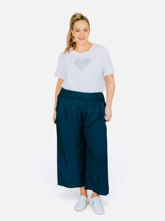 Illuka Rayon Pants Teal 3/4 Length