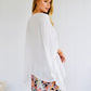 Scarlett Blouse White Oversized Smart Casual With Lace Trim
