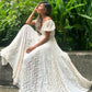 Prairie Maxi Dress Cream Cotton With Full Lace Panels