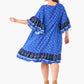 Lelia Print Dress Blue With Bell Sleeves