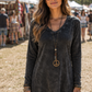 Stonewash Black Long Sleeve Tunic