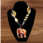 Boho Large Elephant Necklace Wood and Beads