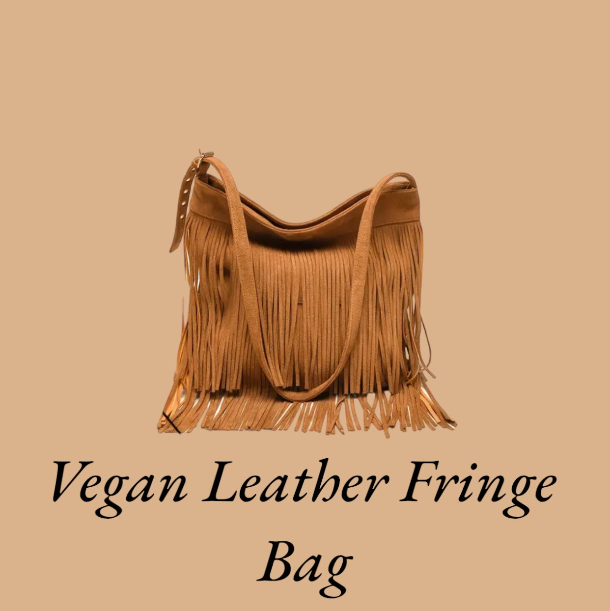 Bohemian Vegan Leather Large Fringe Shoulder Bag